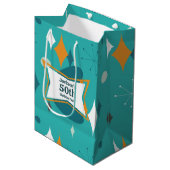 50th誕生日パーティーレトロミッドセンチュリー任意の年齢 ミディアムペーパーバッグ (正面アングル)