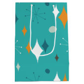 50th誕生日パーティーレトロミッドセンチュリー任意の年齢 ミディアムペーパーバッグ (裏面)