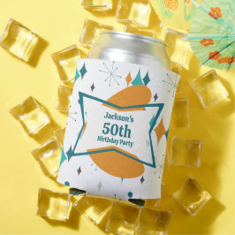 50th誕生日パーティーレトロミッドセンチュリー任意の年齢 缶クーラー