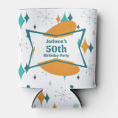 50th誕生日パーティーレトロミッドセンチュリー任意の年齢 缶クーラー (正面)