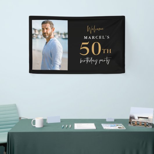 50th誕生日パーティー写真へようこそ 横断幕 (トレードショー)