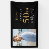 50th誕生日パーティー写真へようこそ 横断幕 (縦)