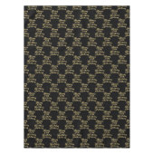 50th誕生日パーティー名ブラックパターモダンン テーブルクロス (正面)