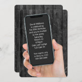 50th誕生日パーティー文字メッセージ 招待状 (正面/裏面)