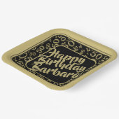 50th誕生日パーティー番号パターンブラック金ゴールド ペーパープレート (傾斜あり)