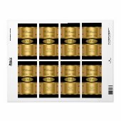 50th誕生日パーティー金ゴールドブラックヴィンテージラベル2 ラベル (フルシート)