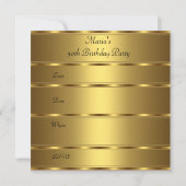 50th誕生日パーティー金ゴールドブラック 招待状 (裏面)