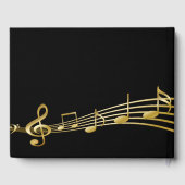50th誕生日パーティー金ゴールドミュージックノート黒 ゲストブック (裏面)