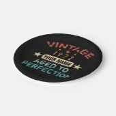 50th誕生日パーティー1972あなたの名前を追加 ペーパープレート (アングル)