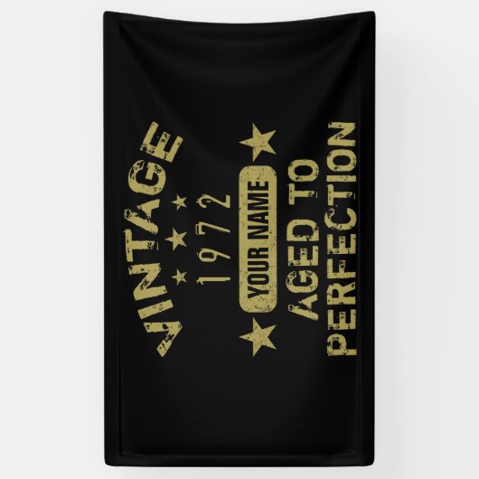 50th誕生日パーティー1972あなたの名前を追加 横断幕 (縦)