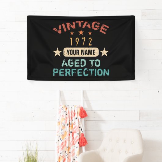 50th誕生日パーティー1972あなたの名前を追加 横断幕 (インサイチュ)