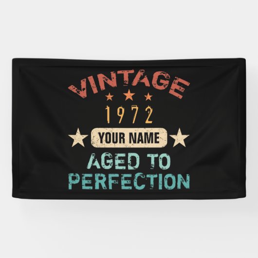 50th誕生日パーティー1972あなたの名前を追加 横断幕 (横)