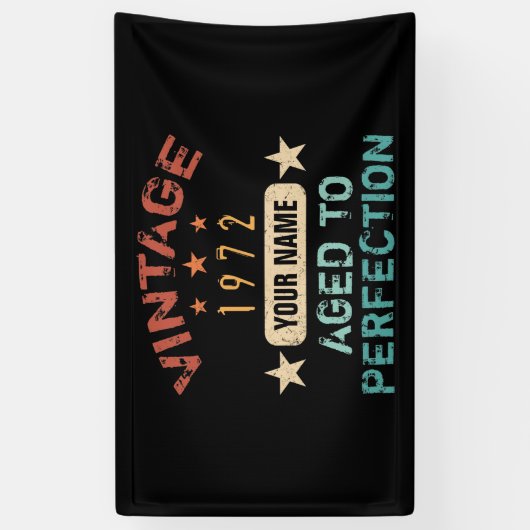 50th誕生日パーティー1972あなたの名前を追加 横断幕 (縦)