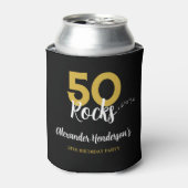 50th誕生日パーティー50 Rocks パーソナライズされた 缶クーラー (缶正面)