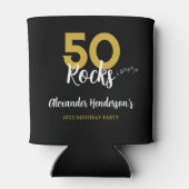 50th誕生日パーティー50 Rocks パーソナライズされた 缶クーラー (裏面)