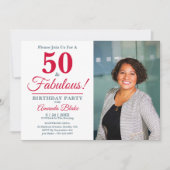 50th誕生日パーティー、50と素晴らしい！写真 招待状 (正面)