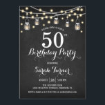 50th誕生日パーティー – Chalkboard 招待状<br><div class="desc">第50回バースデーパーティーの招待 – Chalkboard.スタイル素朴デザイン黒模様の黒板。白いスクリプトフォント、メイスンジャー、フェアリーのストリングライトを備えている。どんなカスタマイズ年にも入る事ができる！さらにカスタマイズするもし必要がある場合はメッセージを表示する。</div>