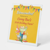 50th誕生日フィエスタテーマのBienvenidos Welcome 台座サイン (正面)