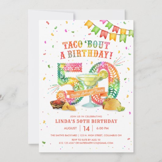 50th誕生日フィエスタ招待状 招待状 (正面)