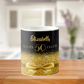 50th誕生日ブラック金ゴールド名sclassic コーヒーマグカップ