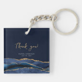50th誕生日ブルー金ゴールドアゲートサンキュー キーホルダー (裏面)