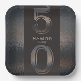 50th誕生日ブロンズスタイル紙プレート ペーパープレート