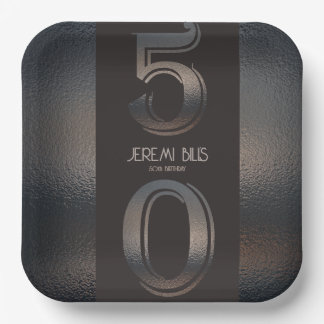 50th誕生日ブロンズスタイル紙プレート ペーパープレート