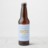 50th誕生日名1972ブルーグレーシエレガントック ビールラベル (正面)