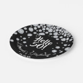 50th誕生日白黒ダイヤモンド名 ペーパープレート (アングル)