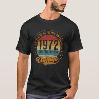 50th誕生日装飾ヴィンテージ1972年50歳 tシャツ