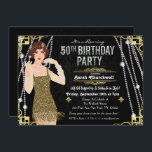 50th誕生日1920sギャツビー・フラッパー・ガール誕生日 招待状<br><div class="desc">彼ら祝は20代のスウィングの中で我々の素晴らしいギャツビーの招待を受けたようインスパイアにした。あなたはバチェロレッテや誕生日パーティーを計画するか、アールデコと贅沢な生活の素晴らしい時代にあなたのイベントを取り戻す。</div>