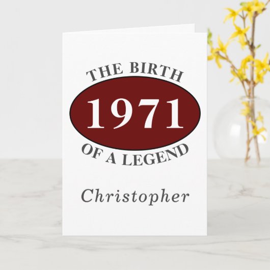 50th誕生日1971凡例独自のレトロを作成 カード (黄色い花)