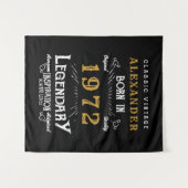 50th誕生日1972名前の追加レジェンダリーブラック金ゴールド タペストリー (正面(横))