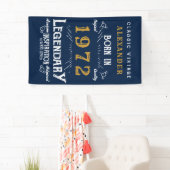 50th誕生日1972名前を追加Blue金ゴールド伝説 横断幕 (インサイチュ)