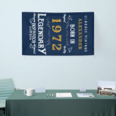 50th誕生日1972名前を追加Blue金ゴールド伝説 横断幕 (トレードショー)