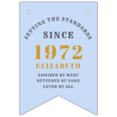 50th誕生日1972青い金ゴールド名シック バンティングフラッグ (第1の旗)