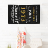 50th誕生日1973名前を追加ブラック金ゴールド伝説 横断幕 (インサイチュ)