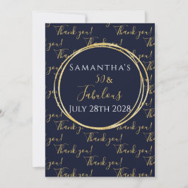 50th誕生日50と素晴らしい海軍ありがとう サンキューカード