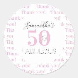 50th誕生日50素晴らしいモダンピンク ラウンドシール
