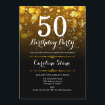 50th誕生日-白黒金ゴールド 招待状<br><div class="desc">50番目の誕生日招待状。すべての年齢エレガント白黒デザインとグリッターフェイク金ゴールド《写真》ぼけ味ライト。大人の誕生日。ダイヤモンドとスクリプトフォントを搭載。男女の招待状。誕生日パーティスタイリッシュに最適。メッセージもしの詳細なカスタマイズが必要。</div>