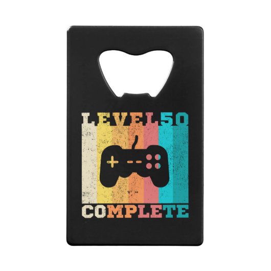 50th誕生日/記念日レベル50完了 クレジットカード栓抜き (正面)