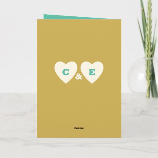 50th金ゴールド記念日の名前の追加海緑 カード (裏面)