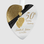 50th 💞ゴールデン結婚記念日記念品デザイン オーナメント (正面)