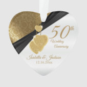 50th 💞ゴールデン結婚記念日記念品デザイン オーナメント (裏面)