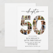 50th チャプター フォトコラージュ 誕生日招待状 招待状 (正面/裏面)