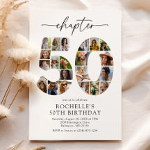 50th チャプター フォトコラージュ 誕生日招待状
