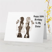 **50th**誕生日が私の**妹**に希望 カード (黄色い花)