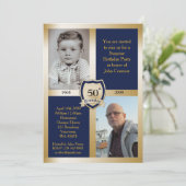 50th，誕生日パーティーの招待，写真の追加，年齢 招待状 (スタンド正面)