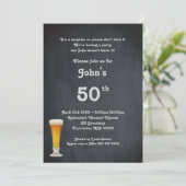 50th,誕生日マン,パーティーマン,任意の年齢,黒板 招待状 (スタンド正面)