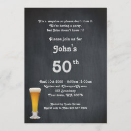 50th,誕生日マン，パーティーマン，任意の年齢，黒板 招待状